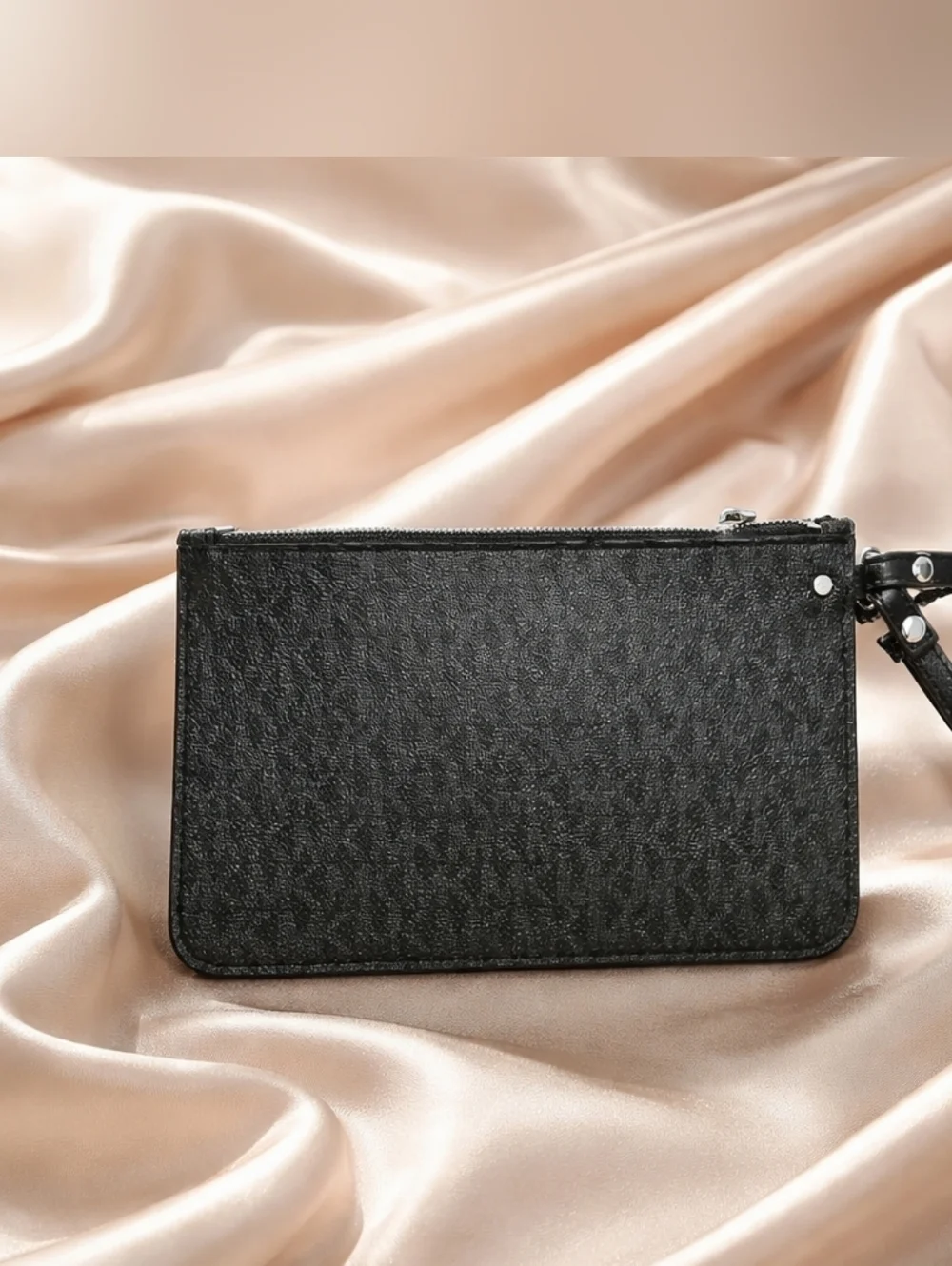 Michael Kors Black Monogram Wristlet Pouch